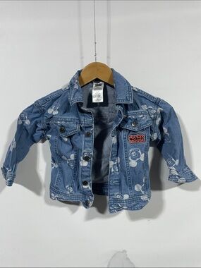 Disney Light Blue Denim Mickey Mouse Print Jacket